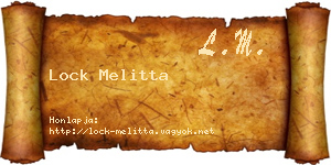 Lock Melitta névjegykártya